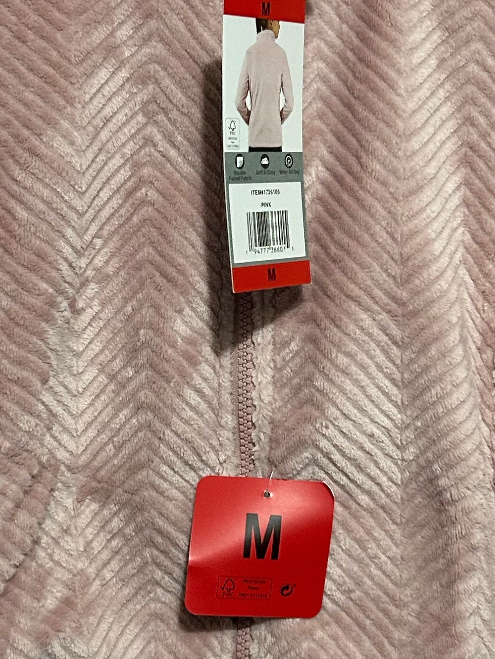 Soft Plush Pink Women’s Zip-Up Sweater - M